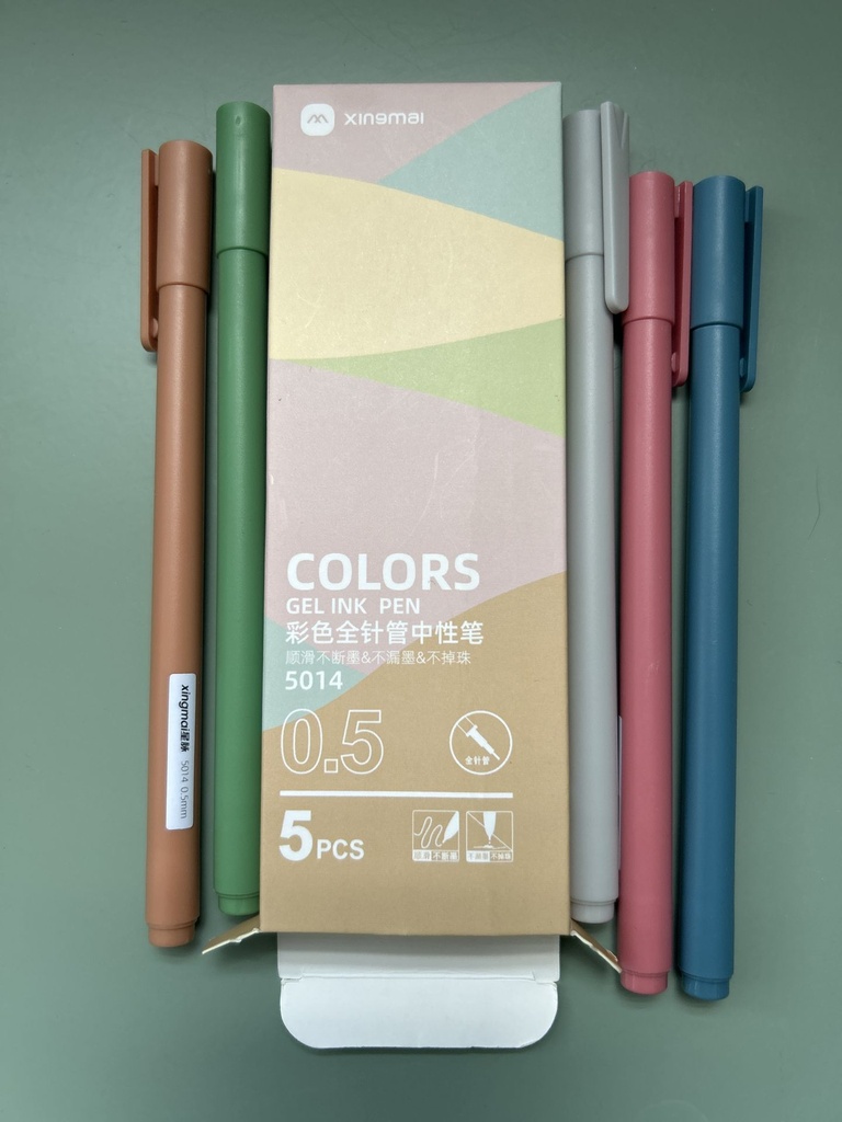 [BOL-XIG-0001] Set de bolígrafos Xingmai Gel Punta 0.5 mm 5 colores tierra 5014
