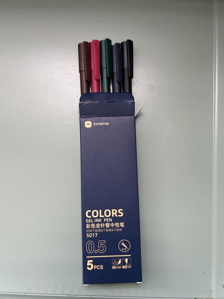 [BOL-XIG-0002] Set de bolígrafos Xingmai Gel Punta 0.5 mm 5 colores profesionales 5017