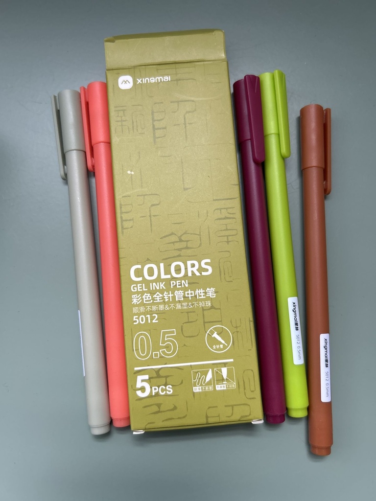 [BOL-XIG-0003] Set de bolígrafos Xingmai Gel Punta 0.5 mm 5 colores verano pastel 5012